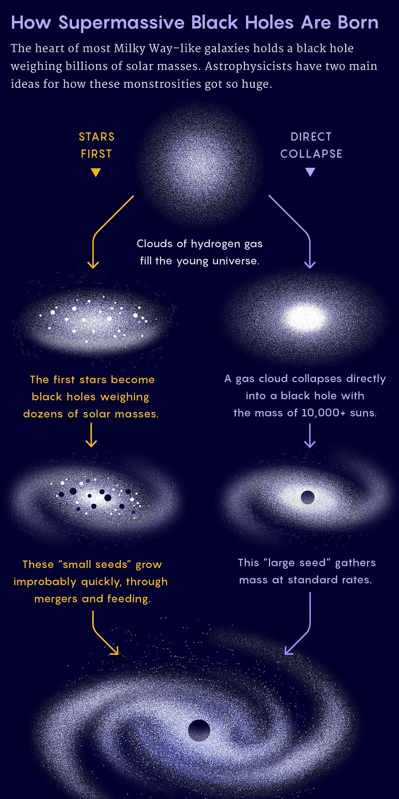 A graphic showing black hole formation