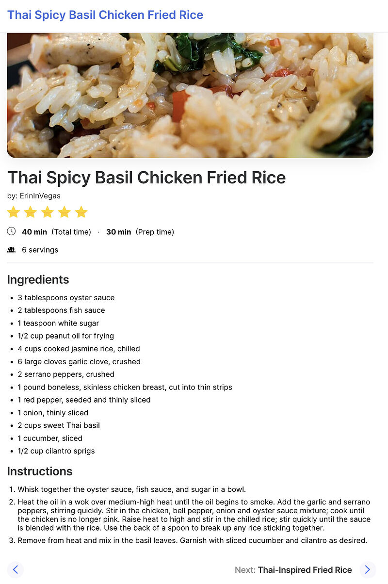 You.com Recipe Sidebar