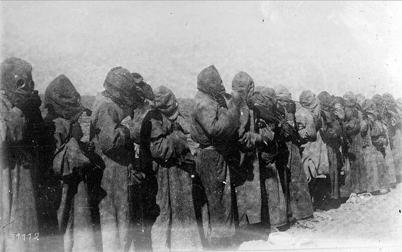 Gas masks in use in Mesopotamia in 1918.
