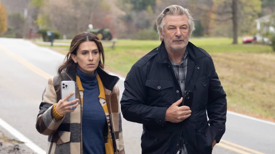 Hilaria Baldwin and Alec Baldwin speak for the first time regarding the accidental shooting that killed cinematographer Halyna Hutchins, and wounded director Joel Souza on the set of the film "Rust", on October 30, 2021 in Manchester, Vermont.