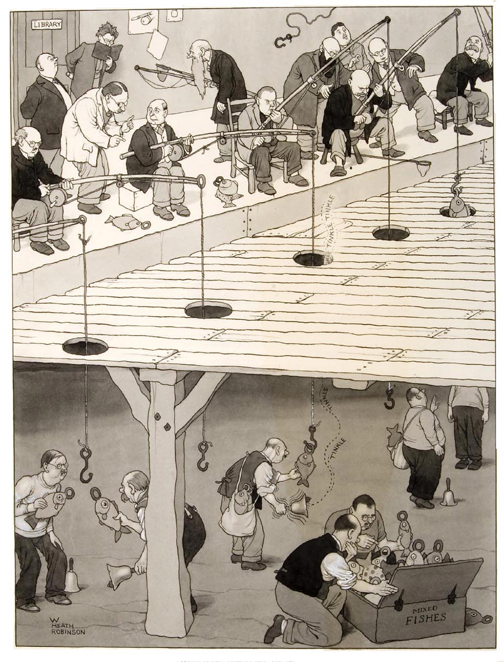 william_heath_robinson_inventions_teaching-would-be-anglers